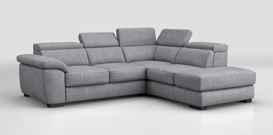 Norbello - corner sofa with sliding mechanism  right peninsula with compartment